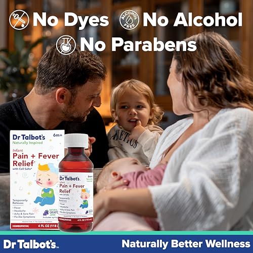 Image of Dr. Talbot's Infant Pain and Fever Relief Liquid Medicine - 4 fl oz - 6+ Months - Grape Juice Flavor - No Alcohol, Dyes, or Parabens - Baby Essentials