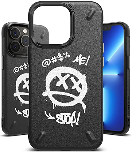 Image of Ringke Onyx Compatible with iPhone 13 Pro Max Case Back Cover Rugged Flexible Protection Durable Anti-Slip TPU Heavy Impact Shock Absorbent iPhone 13 Pro Max Back Cover Case - Graffiti (Black)