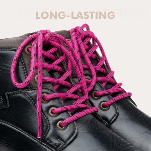 Image of Stepace 2 Pairs Round Heavy Duty Boot Laces for Hiking and Work Boots