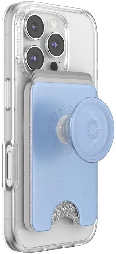 PopSockets Phone Wallet for MagSafe with Grip- Metallic Frost image 2