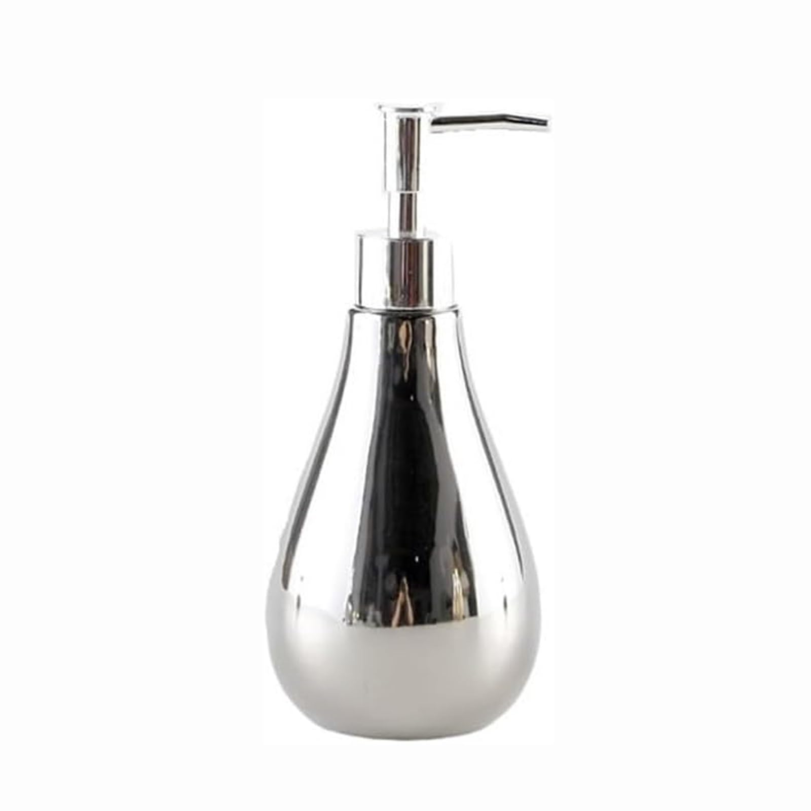 Kxaoxgrc D Glass Soap Lotion Ispenser Set, Ceramic Han Soap Ispenser Silver Electroplate Kitchen Bathroom(D)
