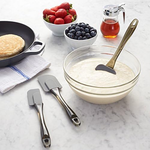 Amazon Basics Silicone Spatulas, 3-Piece Set & Tala Stainless Steel Palette Knife
