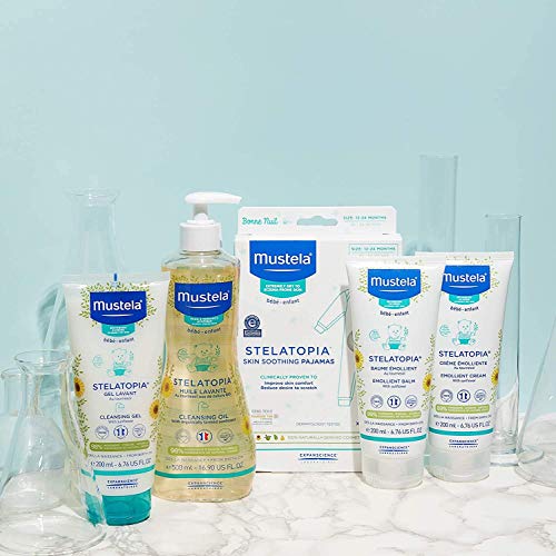 Mustela Stelatopia Eczema-Prone Skin Cleansing Gel - Baby Face & Body Wash With Natural Avocado & Sunflower Oil - Fragrance-Free & Tear Free - 16.9 Fl. Oz. #TOP7