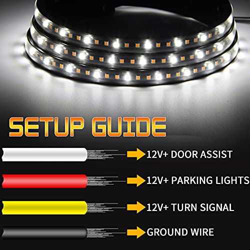 I Litton Led Running Board Light 48" 2 Pack Truck Amber Turn Signal Side Kits Lighting, White Courtesy Drl Light Running Led Board Light Strip For Truck Car Vehicle Suv ( 48Inch ) #TOP5