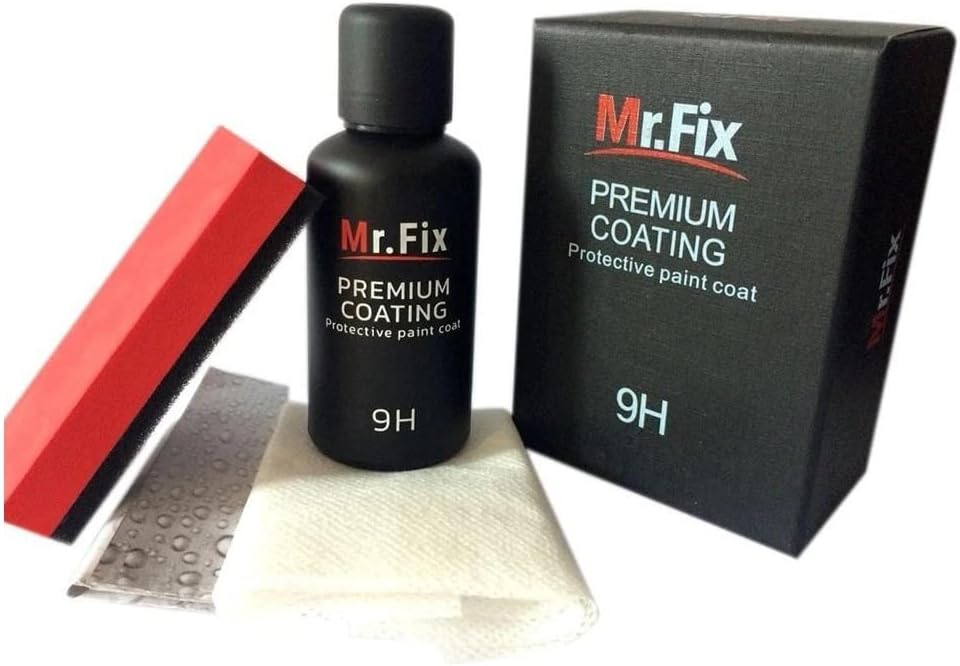 Careflection Upgraded Mr. Fix 9h High Gloss Ceramic Car Coating Kit, Anti-Scratch Care Paint Polish Sealant (30 Ml, Black)