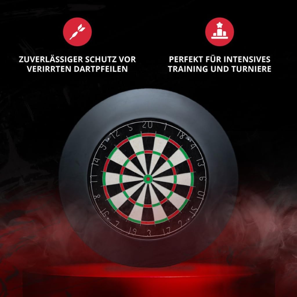 Peakridge® Dartboard Surround – Einteiliger Schutzring für Standard-Dartscheiben, perfekte Passform & Wandschutz