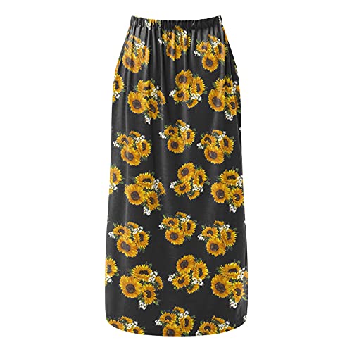 Lnmuld Summer Dresses For Women Elegant Casual Dress Casual Strapless Women's Metal Hanging Summer Fashion Printed Neck Black #TOP4