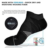 Hylaea Mens No Show Socks for Running Athletic, No Blister Moisture Wicking Anti-Odor Coolmax Sport Socks, Cushion Padded, Breathable, Black, 3 Pack, Large — image 3