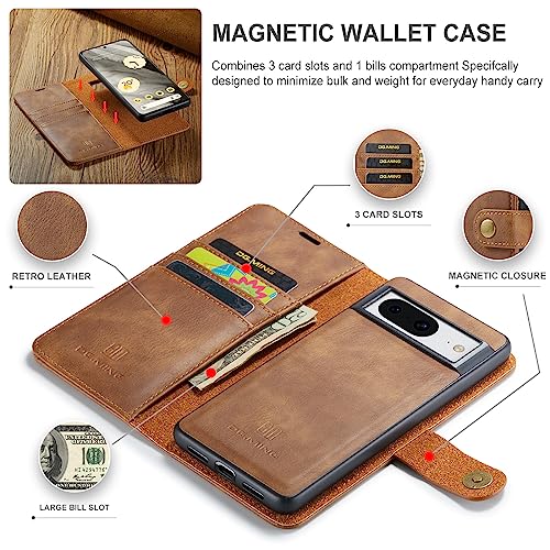 Étui en cuir véritable pour Google Pixel 8, coque amovible chic - 2