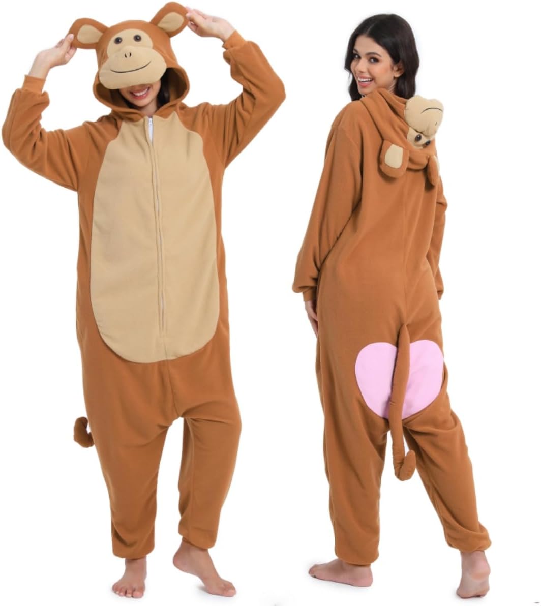 WishlikerUnisex Adult Onesie Costume Halloween Christmas Cosplay Animal Cartoon Pajamas