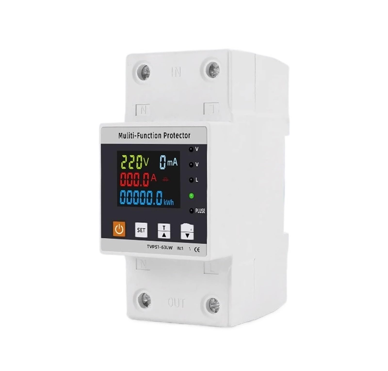 Compteur d'énergie à découpage 80A avec mesure kilowattheures et fuites