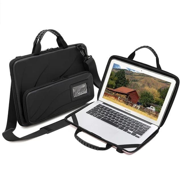 Image of 360All Around Protective Hard Shell Unisex Shockproof Laptop Bag Case Cover with Shoulder Strap, Messenger Bag with Superior Protection