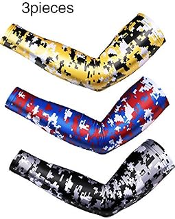 3 Pieces Sports Compression Arm Sleeve UV Sun Protection Sleeves Elbow Support Sleeve