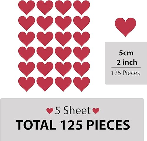 Miniatura 10 de Calcomanías de pared para decoración de pared (negro, corazón de 2 pulgadas)