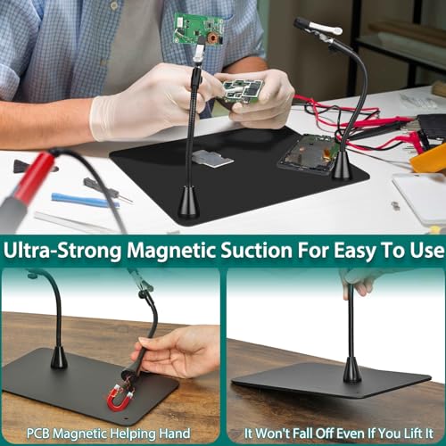 Image of Soldering Station Helping Hands with Magnifying Glass Third Hand Solder Tool