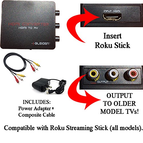 HDMI to 3RCA Composite AV Converter for Roku Streaming Stick (All Models)