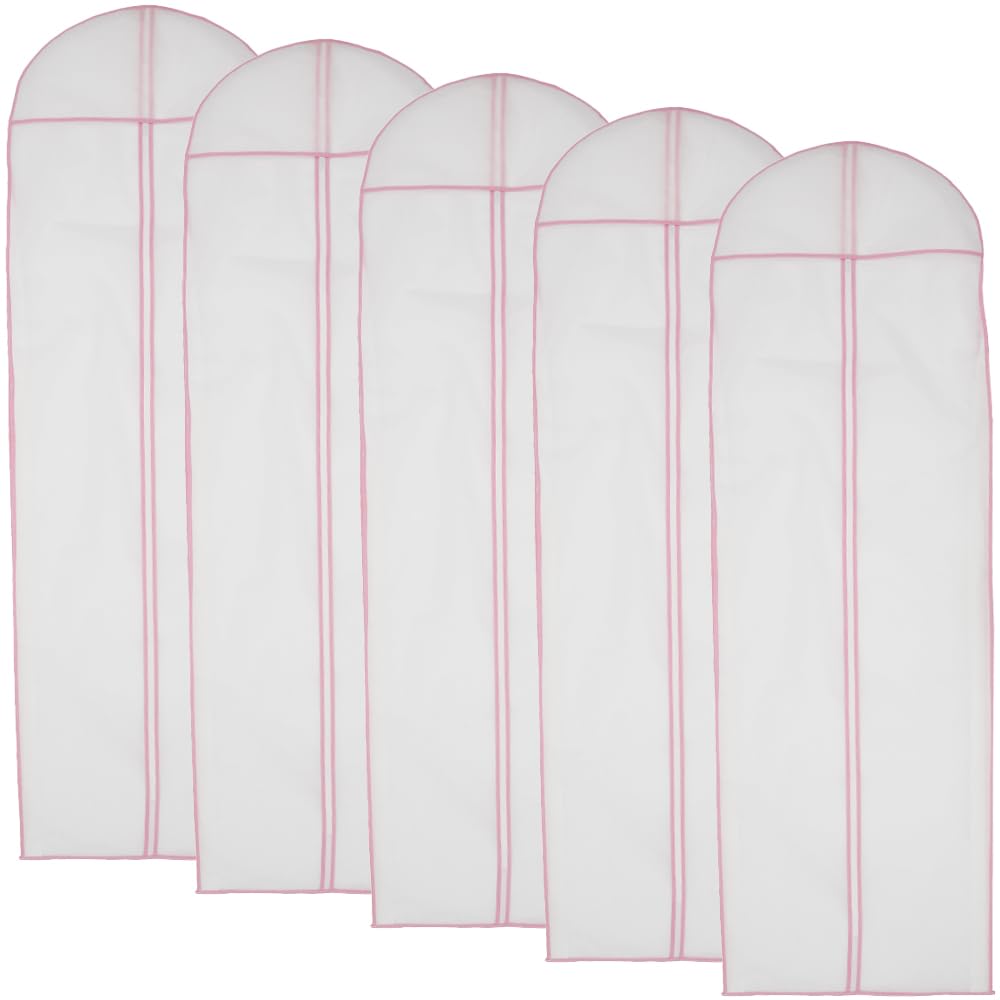 Guijzsltrg Men's 5Pcs Wedding Dress Bag, 180Cm Long Dress Covers Gart Storage Bags With Zipper, Dustproof Covers Mothproof Dress Bag Clothing Protector Clear Bags Wo Suit Storage Bag For Wardrobe Travel