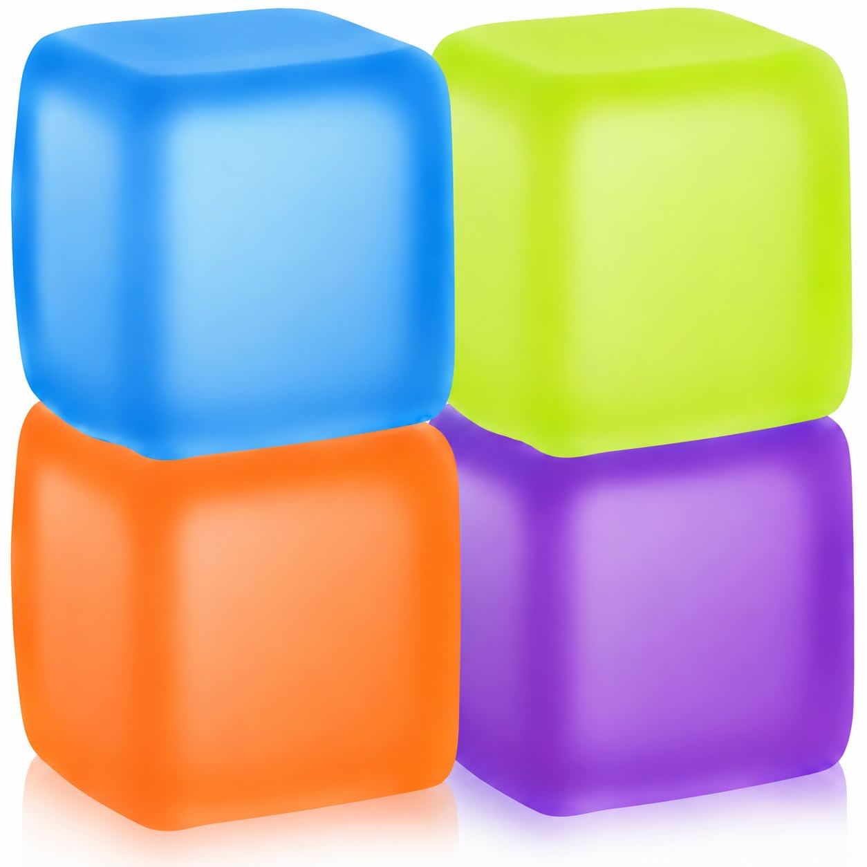 4PCS Mini Nice Stress Ice Cubes, Slow Rising Squishy Cubes for Stress Relief, Sensory Fidget Toy for Adults and Kids, Soft Squeeze Square Stress Balls for Party Favors (3.5cm) — image 1