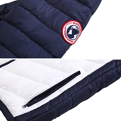 Rokka&Rolla Men's Lightweight Puffer Jacket Water-Resistant Hooded Winter Coat #TOP5