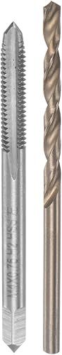 uxcell Juego de grifos y bits, M4 x 0.75 H2 mano izquierda recta flauta máquina roscado fresado grifo, 0.126 in M35 cobalto de alta velocidad de