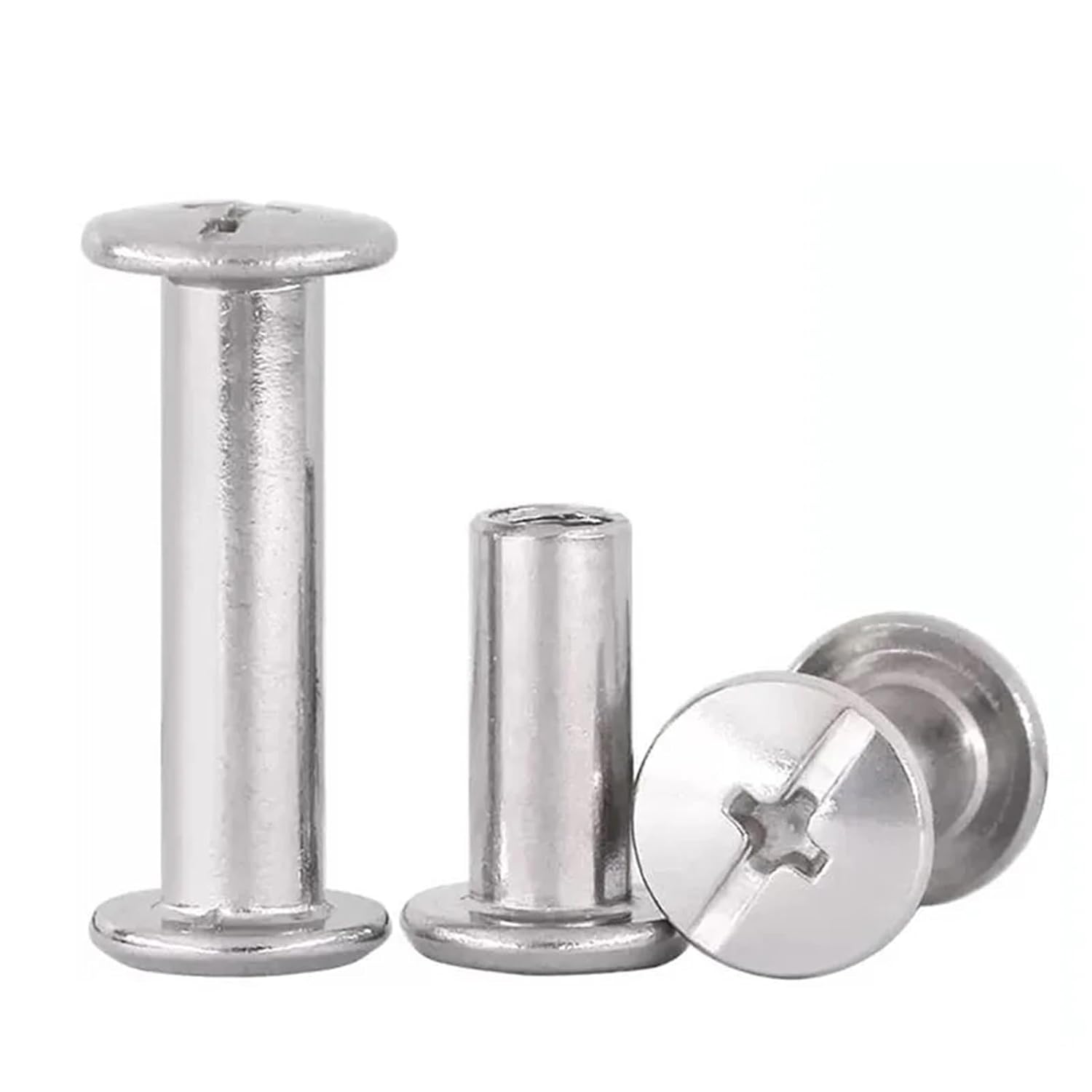 10pc M3 M4 304 Stainless Steel Binding Chicago Screw Leather Bag Accounk Photo Album Books Butt Assembling Bolts(5mm(L),OD 5mm (M4))