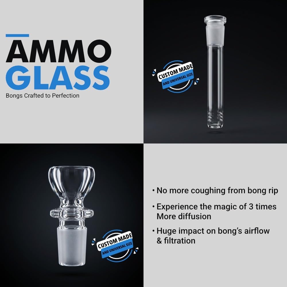Ammo Glass® BONG 10 inch Glass Bong | 300% Diffusion due to Special Down-Stem 2
