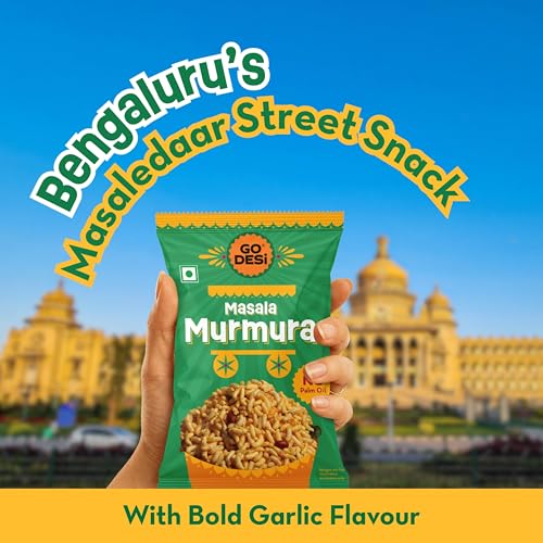 Image of GO DESi - Garlic Masala Murmura | No Palm Oil | Indian Snacks | Street Food | 100 gms | pack of 2