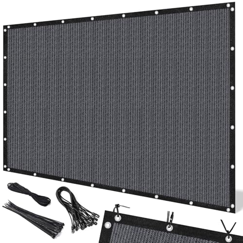 Artpuch 90% Sun Shade Cloth 8 x 8 FT Pergola Shade Cover Canopy with Grommets Sun Screen Fabric Tarp for Patio Outdoor Garden Backyard Dark Grey