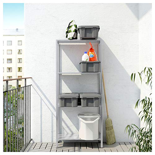 Image of IKEA Alloy Steel Hyllis in /Outdoor Shelving Unit(60X27X140 Cm,23 5 /8 X 10 5 /8 X 55 1 /8 inch),Grey