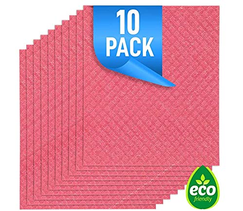 Swedish - Paños de esponja de celulosa (10 unidades, ecológicos, sin olor, reutilizables)