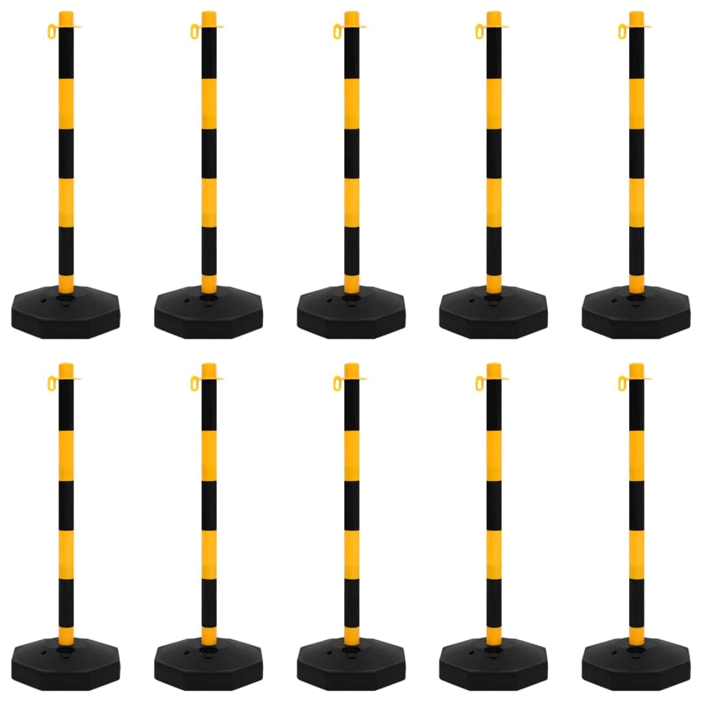 Home Garden - Juego de postes de cadena con cadena de plástico de 10 m