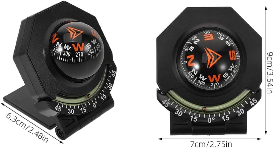Car Guide Ball Compass 2pcs Dashboard Compass Auto with Mount for Windshield