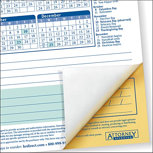 Complyright 2024 Time Off Request And Approval Form, Small (5 1/2" X 8 1/2"), 2-Part, Pack Of 50 #TOP1