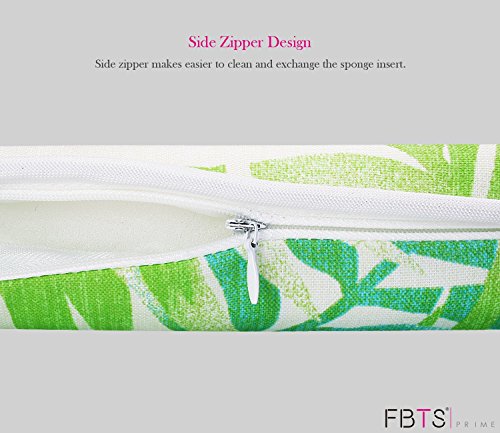 Fabritones Outdoor Seat Cushions Green Leaves Set Of 2 Patio Chair Cushions With Ties 16X17 Inch Square Chair Pads #TOP5