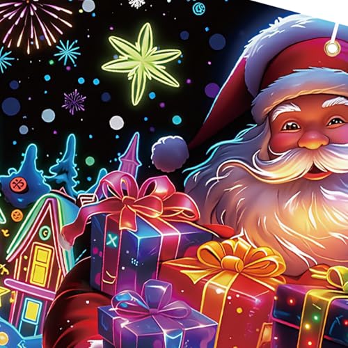 Décoration de vacances fluorescente UV pour porte de garage bâche Noël 4x1.8m - 6