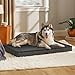 BEDSURE orthopädisches Hundekissen große Hunde - 120x74x10cm waschbares Hundebett mit 2 in 1 Memoryschaum, kuscheliges Hundematte Hundematratze in größe, dunkelgrau