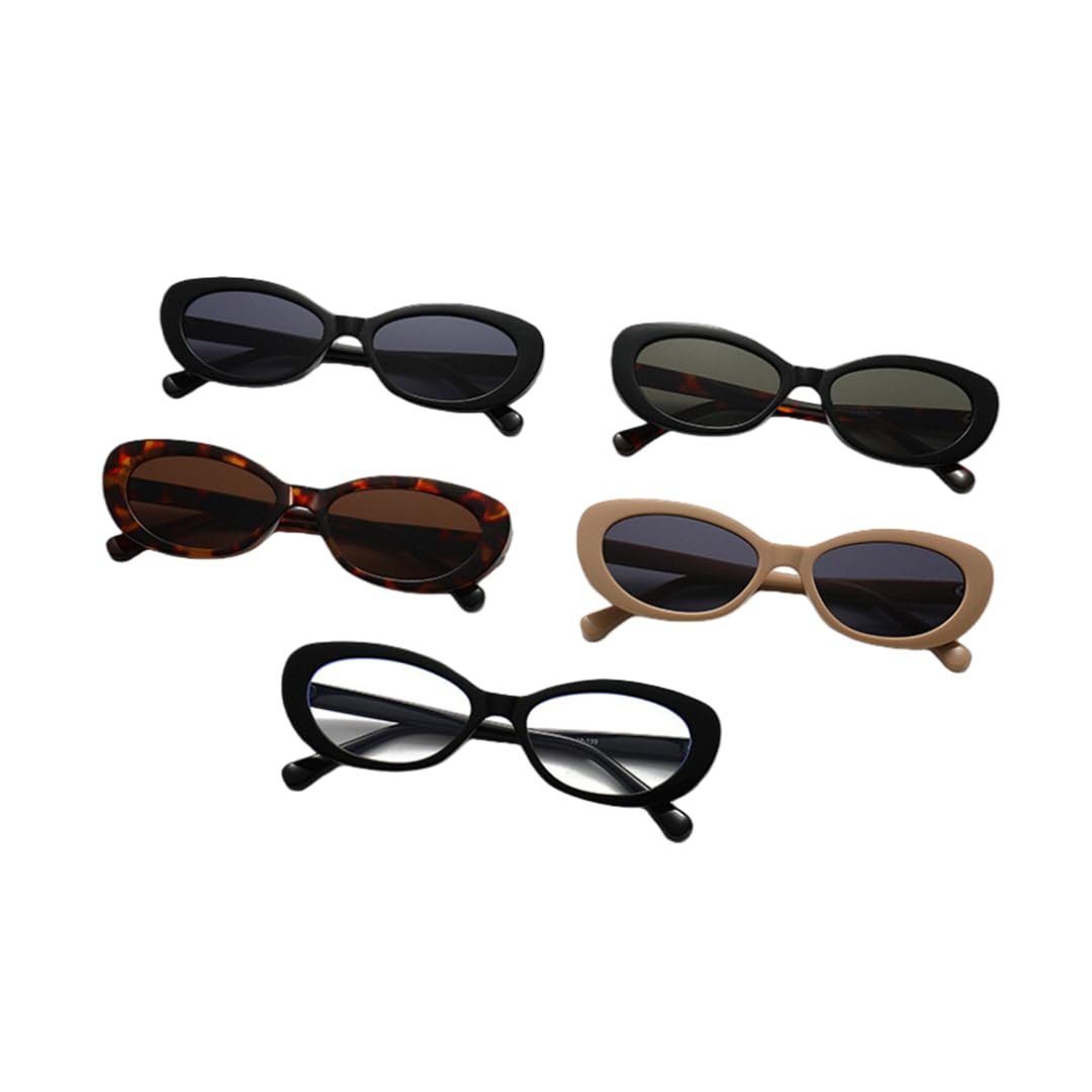 Gafas de sol vintage de ojo de gato para mujer, estilo retro, para hombre, a la moda, UV400 (beige-negro)