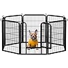 Yaheetech Dog Playpen Outdoor, 32 inch 8 Panels Dog Pen Indoor Heavy Duty Puppy Exercise Pen Metal Pet Fence for RV Camping/Yard/Garden