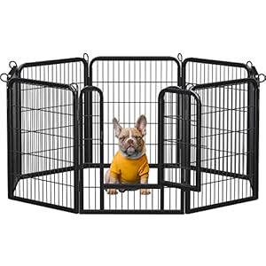 Yaheetech Dog Playpen Outdoor, 32 inch 8 Panels Dog Pen Indoor Heavy Duty Puppy Exercise Pen Metal Pet Fence for RV Camping/Yard/Garden