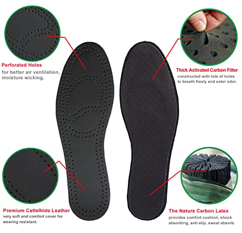 Image of Leather Insoles for Women Thin Leather Shoe Inserts for Women High Heels Shoe Sole Liners Replacement for Sweat Absorbing and Odor Control (3 Pairs /Mens 6-6.5 / Womens 8-8.5 M US)