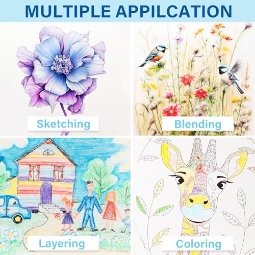 V-Opitos 48 Pack Colored Pencils Set - Pre-sharpened Art Supplies