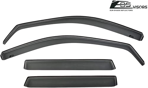 Miniatura 5 de Para Jeep Grand Cherokee 2011-2021 | Viseras EOS estilo canal de ventilación lateral tintado humo deflectores de protección de lluvia para ventana