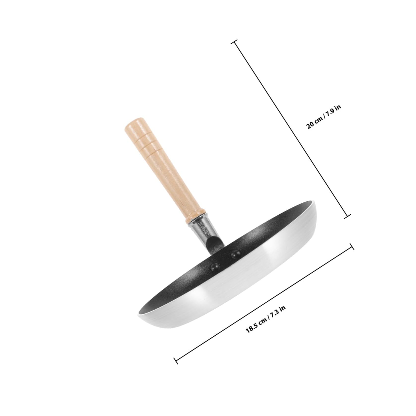 Padella per Uova e Frittate Manico Pratico in Legno, Fondo Antiaderente da 19 CM, Compatta e Resistente, per Uso Quotidiano in Cucina