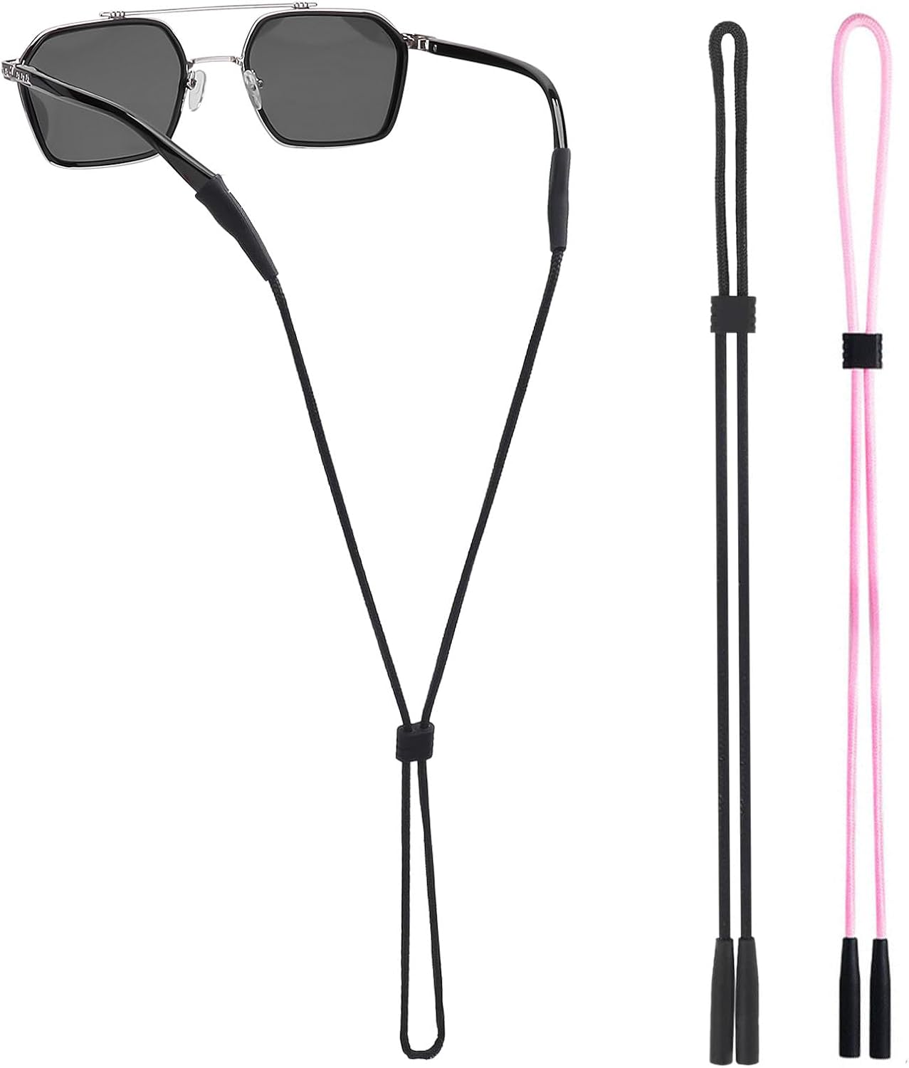 Eyeglasses Straps – Eyeglass Strap Holder, Eyewear Retainer, Silicone Anti Slip Holder for Sports glasses, 2 Pcs