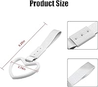 Vista 2 de Fekey&JF 2 anillos Tsurikawa en forma de corazón, correa de mano para parachoques trasero, asa de corazón Janpanese para SUV, metro, autobús, Blanco