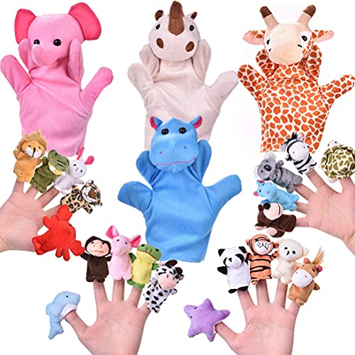 TomaiBaby 16 unidades bebê animal fantoches de dedo adorável animal boneca luvas brinquedos educativ