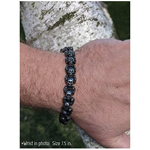 Skull Bracelet - BLACKSTATIC Collection - Premium Men's Vintage Punk Stainless Steel Biker Skull Bracelet.4