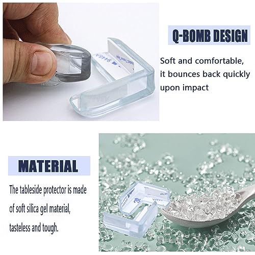 Image of Corner Guards for Furniture -Sdjdhej 20Pcs Clear Baby Proof Table Edge Corner Protectors Soft Silicone Bumper Strip with Clear Edge Bumpers Guard for Baby, Kids, Fireplace, Countertop (L-Shaped)