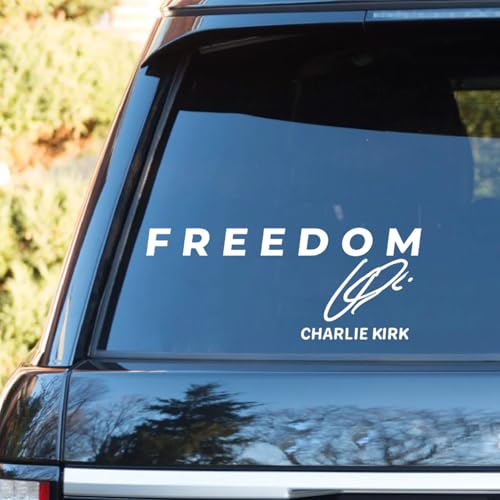 Freedom Sticker Charlie Kirk Sign Car Decal - 8x3 The Shooting of Charlie Kirk Bumper Sticker True American Hero Car UV DTF Decals Dcor We are I Am Charlie Kirk Patriot Window Decal