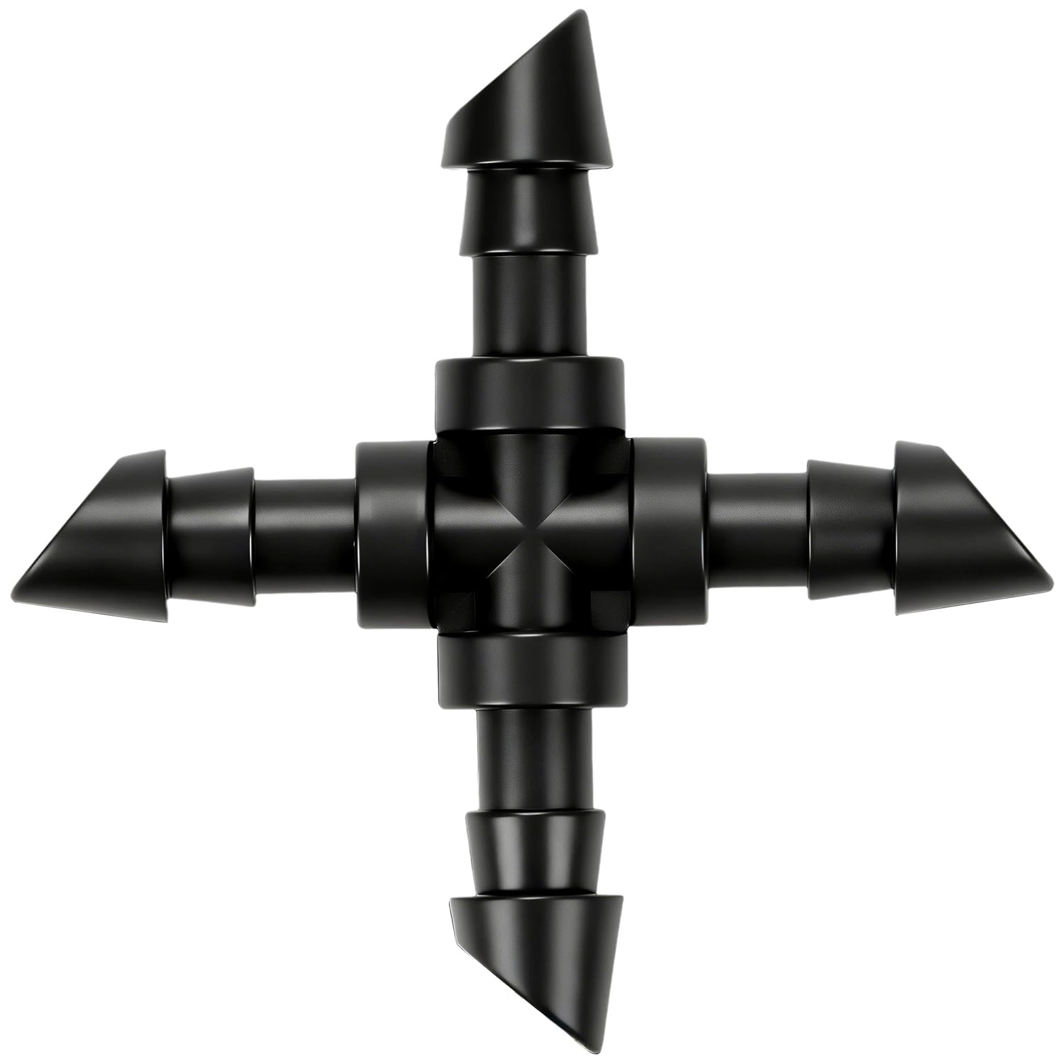 Copadri 45 Pack 1/4" Drip Irrigation Cross Fittings, 1/4'' Dripline Barbed Cross Tee Connectors for 1/4 Inch Irrigation Tubing 4-way T Parts for Garden Drip Systems